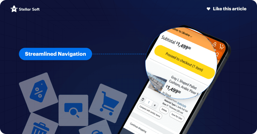Smartphone displaying online shopping cart; highlighted "Proceed to checkout" button.